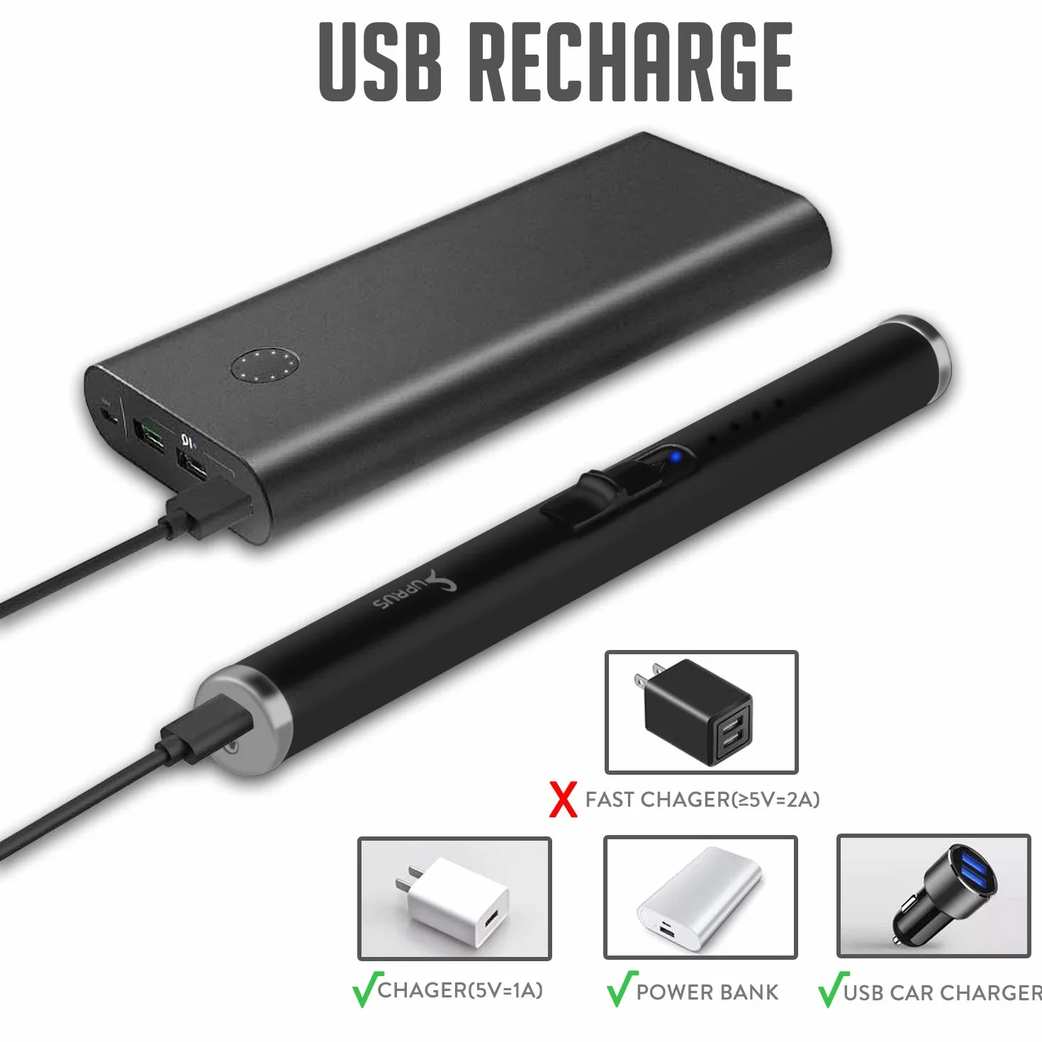 SUPRUS Eletorot zapalniczka elektroniczna z łukiem świetlnym, potrójna bezpieczność, ładowana przez USB, zapalniczka plazmowa, przenośna, wiatroszczelna, bezpłomieniowa, czarna