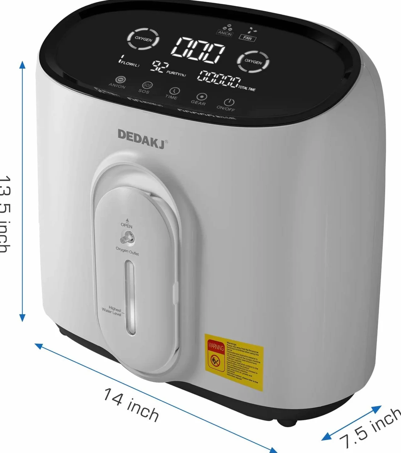 Domowy koncentrator tlenu, przenośny, 30-90%, wysoka czystość, 1-8 l/min, regulowany przepływ (Q1W)