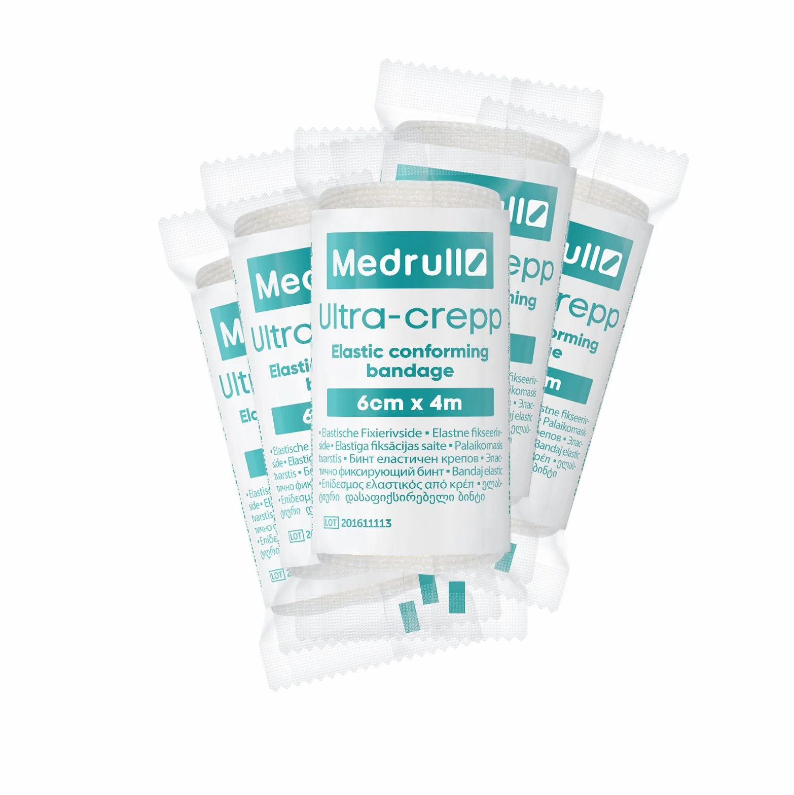 Medrull 20 sztuk bandaże gazowe 6 cm x 4 m - bandaże mocujące duże - materiał opatrunkowy ULTRA CREPP