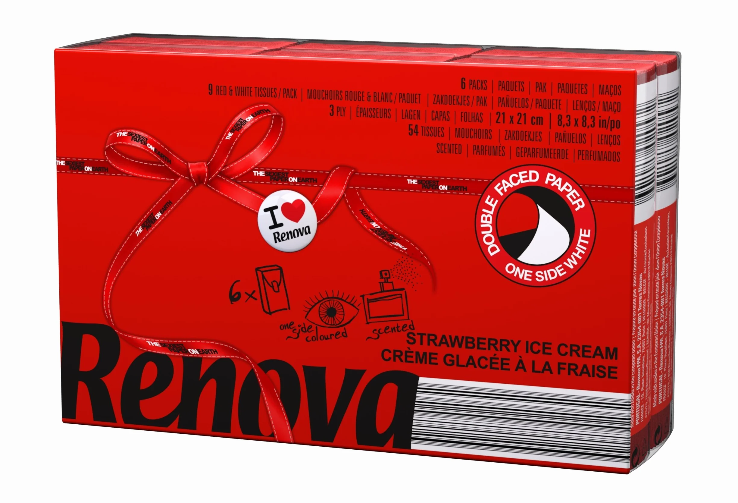 Renova Red Label 200067007 Chusteczki, Czerwony, 6 x 9 szt.