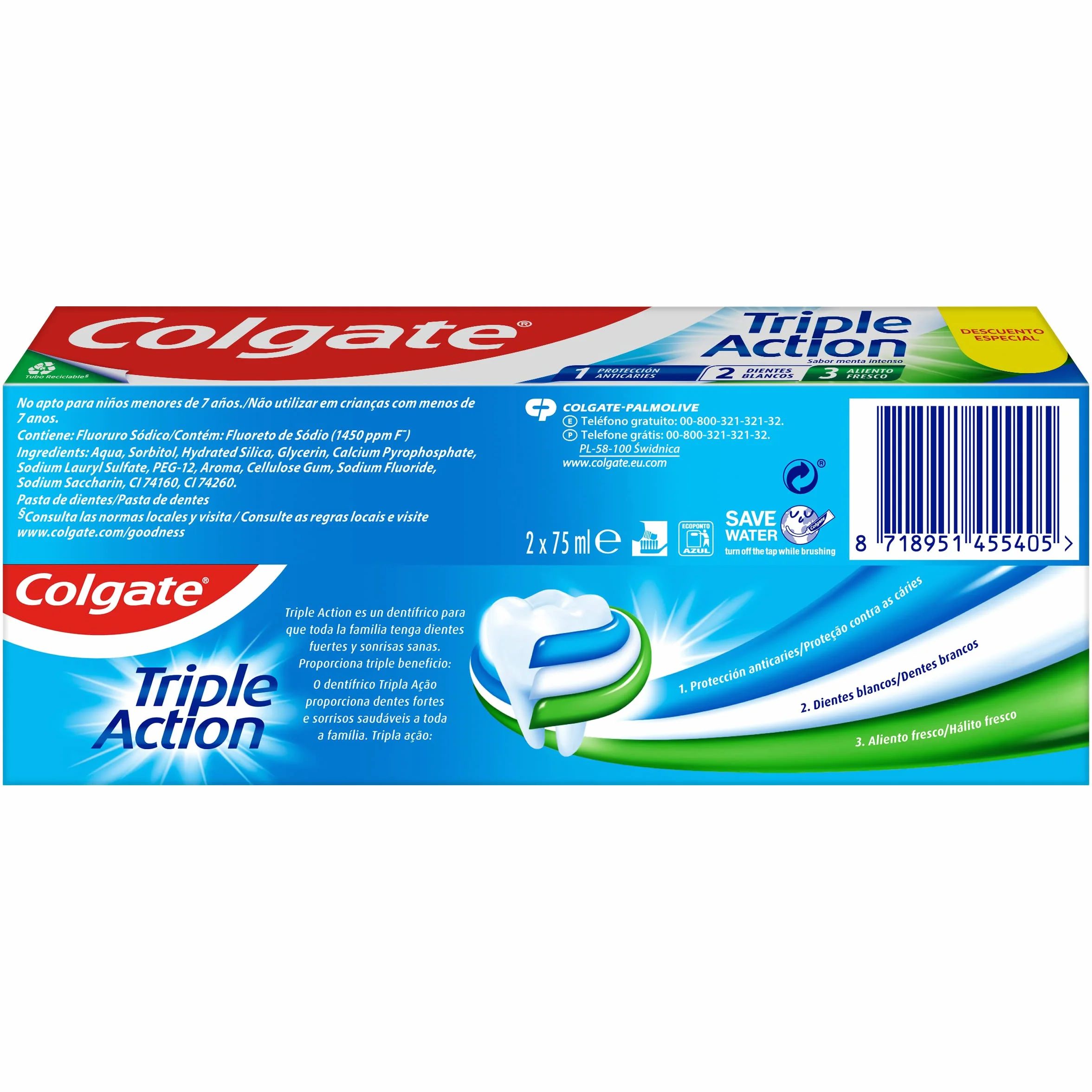 Colgate Triple Action Pasta do Zębów 2 x 75 ml