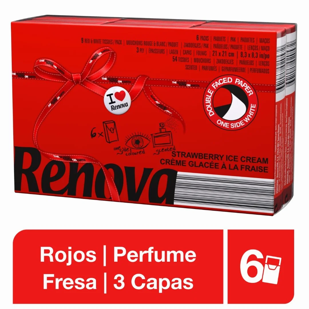 Renova Red Label 200067007 Chusteczki, Czerwony, 6 x 9 szt.