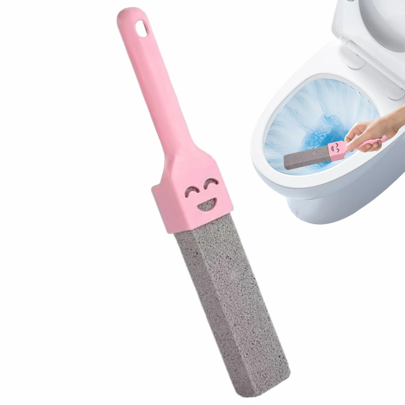Pumice Stone - Toilet Bowl Pumice Stone | Cleaning Stick Heavy Duty Scrubber with Handle for Toilet Bowl, Sink Tile, Grills, Bathtub, Kitchen, Bathroom or Household Cleaning Use