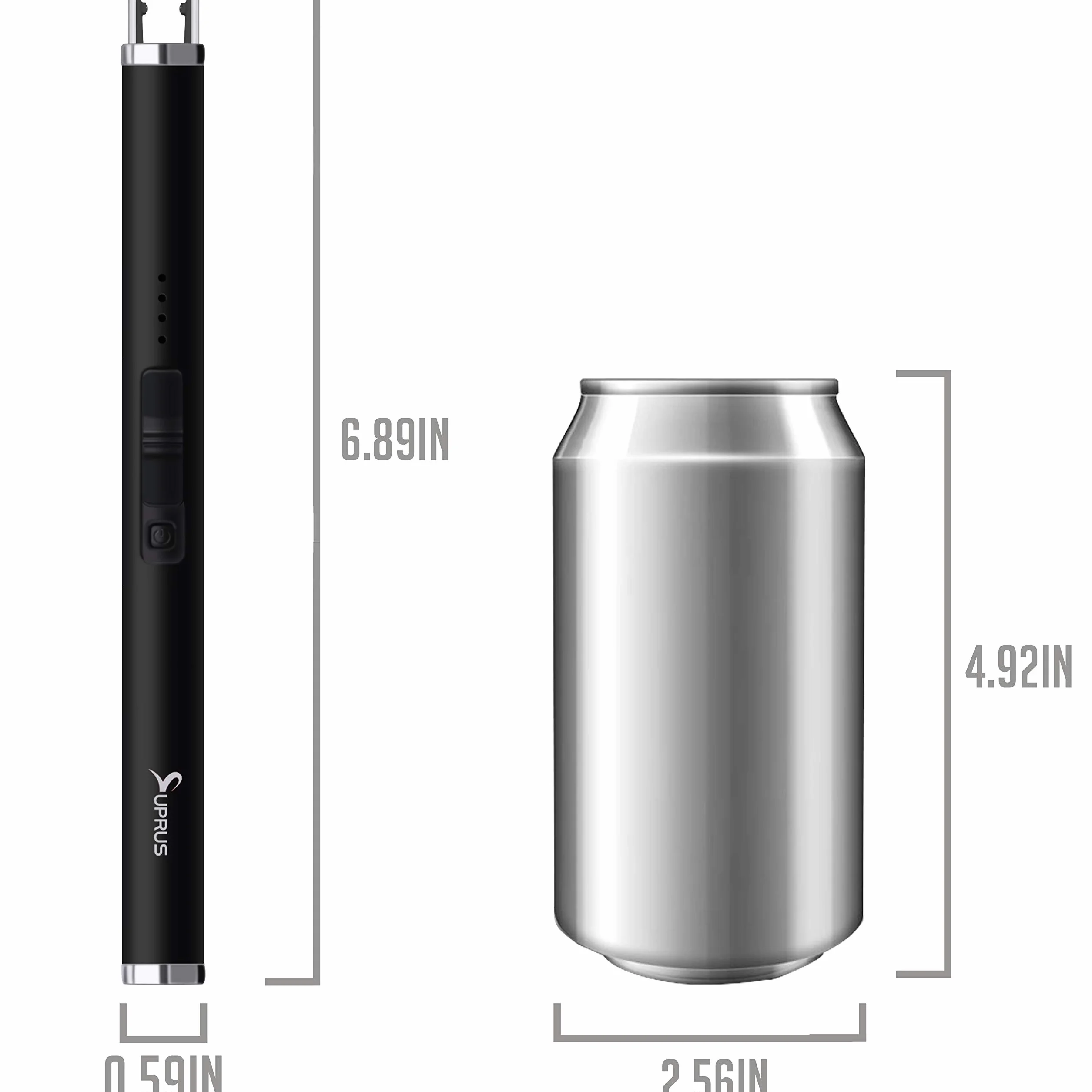 SUPRUS Eletorot zapalniczka elektroniczna z łukiem świetlnym, potrójna bezpieczność, ładowana przez USB, zapalniczka plazmowa, przenośna, wiatroszczelna, bezpłomieniowa, czarna