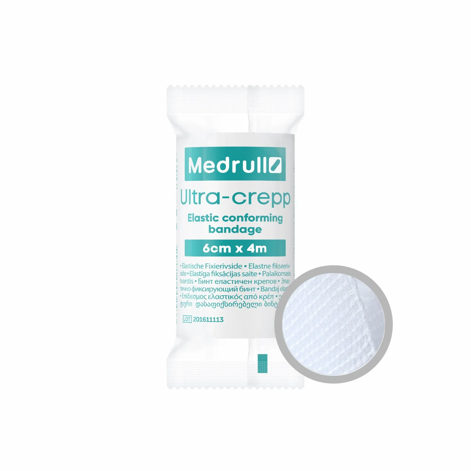 Medrull 20 sztuk bandaże gazowe 6 cm x 4 m - bandaże mocujące duże - materiał opatrunkowy ULTRA CREPP