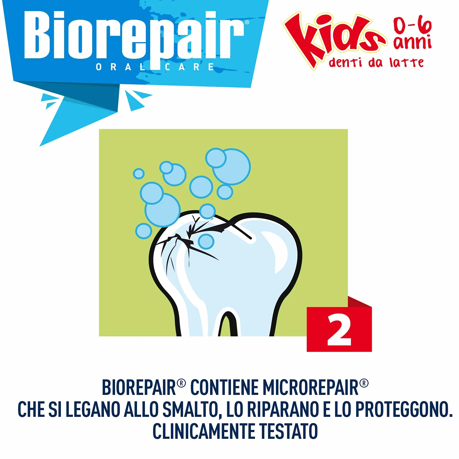Biorepair, Pasta do zębów dla dzieci 0-6 lat Brzoskwinia, Pasta do zębów dla dzieci bez fluoru smak brzoskwinia, Antyczne, dla Zdrowych Dziąseł, Rozmiar 50 ml