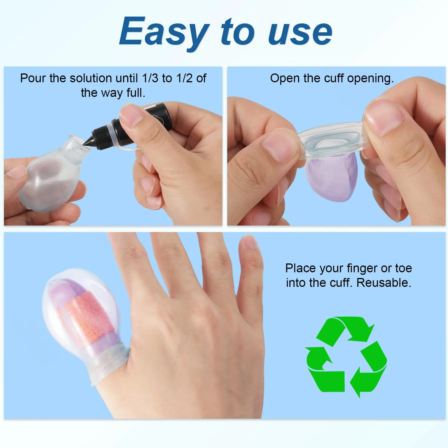 4 Wodoodporny Ochraniacz Kciuka, Wielokrotnego Użytku Silikonowy Rękaw na Palec z Bandażem Pielęgnacyjnym do Prysznica Pływania Pedicure Manicure Moczenia Paznokci i Ochrony Ran
